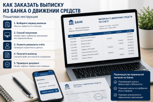 Как заказать выписку из банка о движении средств пошаговая инструкция