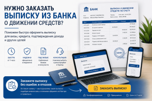 Заказать выписку из банка о движении средств срочно для визы